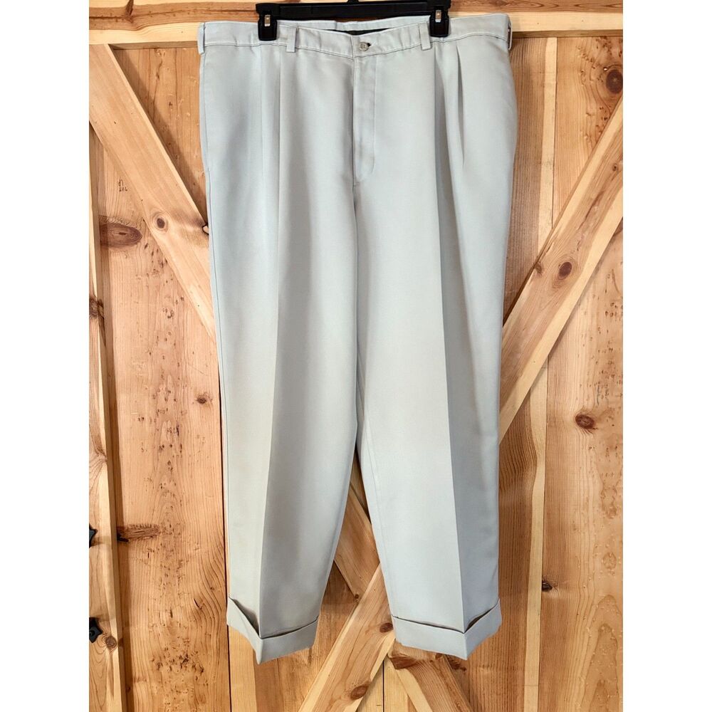Savane Mens 38x29 Wrinkle Free No Iron Khaki Dress Pants Trousers Slacks Preppy